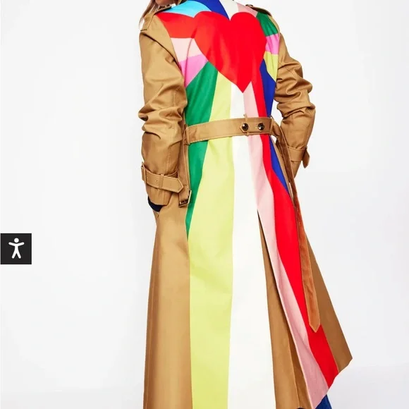 Boden Trench with Multicolor Heart and Stripes cheltenham trench 10 NWT - Picture 14 of 14